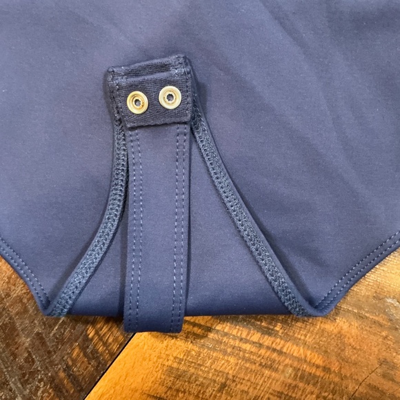 Good American Scuba Modern Square Neck Bodysuit Navy Blue Size 4 (XL) - Picture 6 of 7
